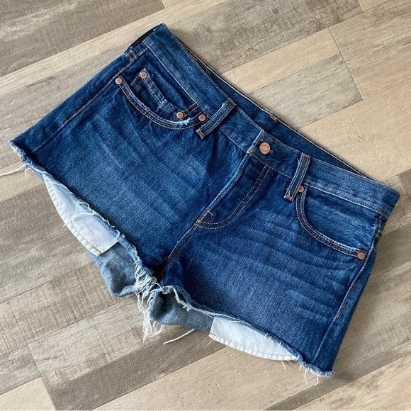 Levi's 501 Button Fly Cutoff Denim Jean Shorts Cheeky EB - Picture 12 of 14
